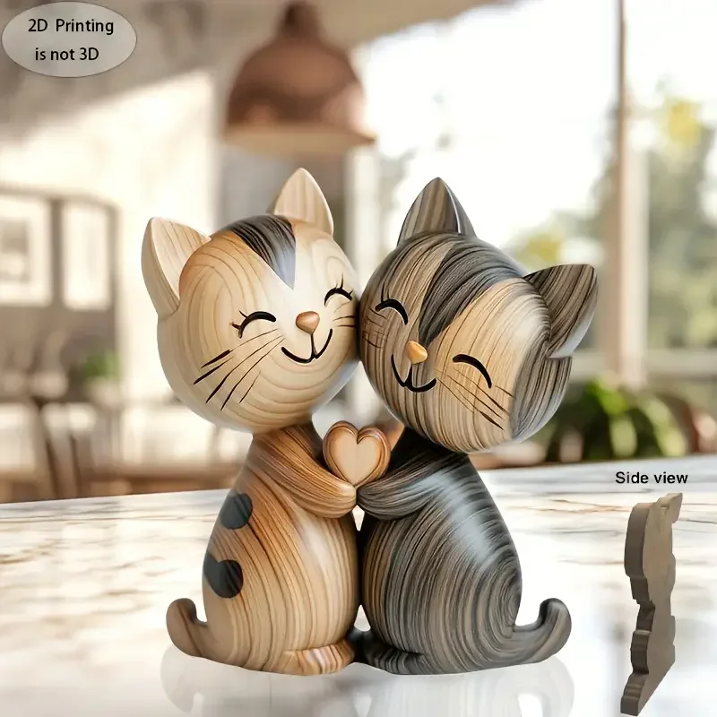 Escultura de casal de gatinho  - Interior Design School avaliação e preço